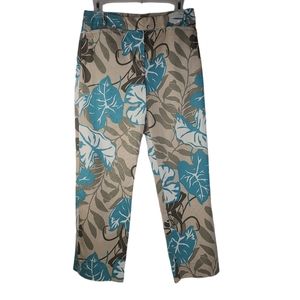 LOFT Palm Leaf Print LAURA Cropped Pants Women's Size 2